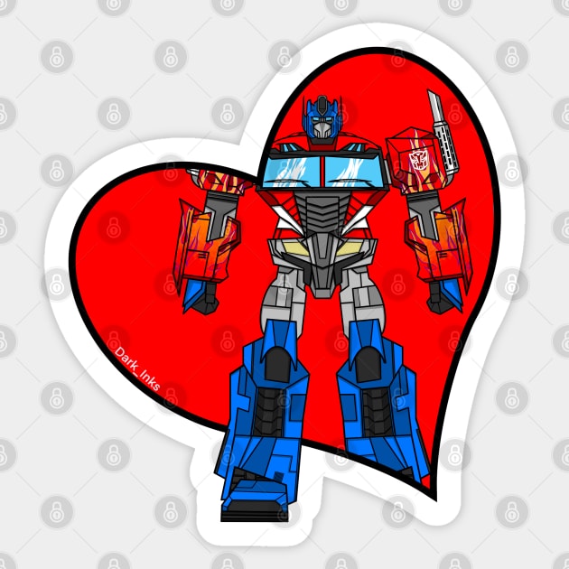 Valentine Optimus Prime Sticker by Dark_Inks